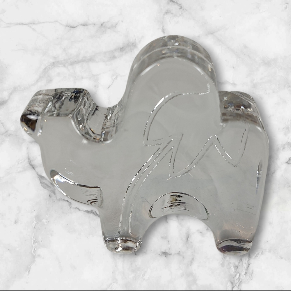 Kosta Boda Glass Camel Figure Palm Tree Signed